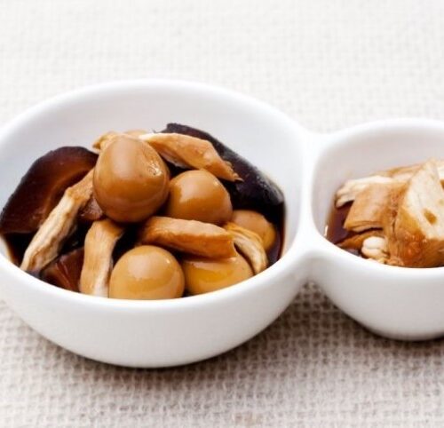 酱油焖鹌鹑蛋和蘑菇